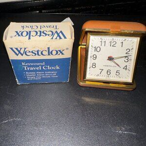 Westclox Keywound Travel Alarm Clock Vintage WORKS